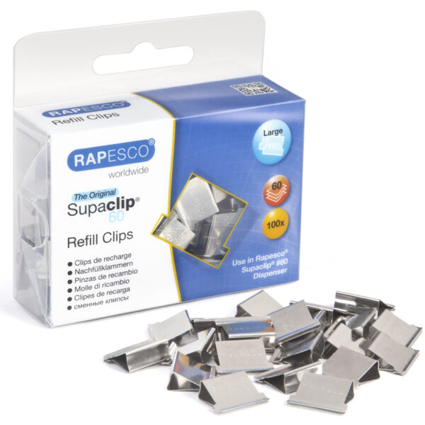 RAPESCO paperclips Supaclip 60, roestvrij staal, 100 st.