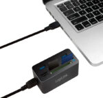USB 3.0 hub met alles-in-één kaartlezer, zwart