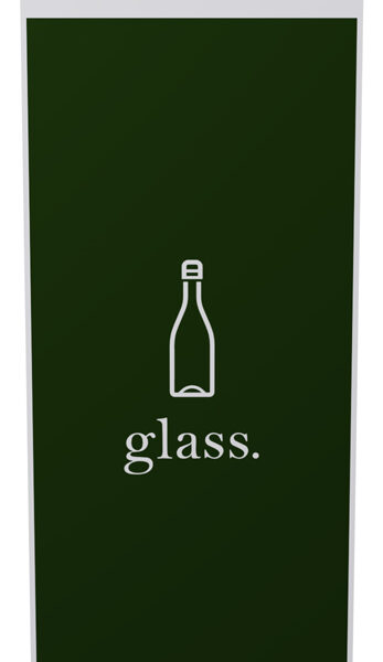 PAPERFLOW reststoffen-verzamelbox voor glas, wit, 60 liter