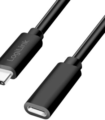 LogiLink USB 2.0 verlengkabel, zwart, 1,0 m