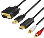 HDMI naar VGA/Audio converter, 2,0 m, zwart