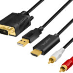 HDMI naar VGA/Audio converter, 2,0 m, zwart