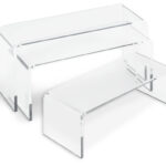 deflecto Podest rechthoekig, transparant, set van 3