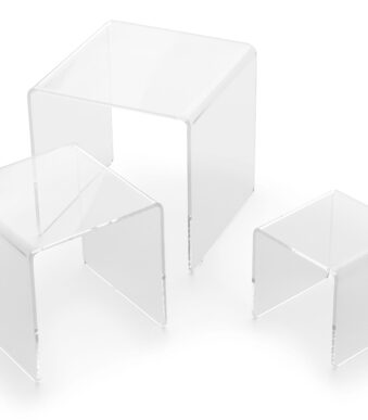 deflecto verhogingen / podest vierkant, transparant, set van 3