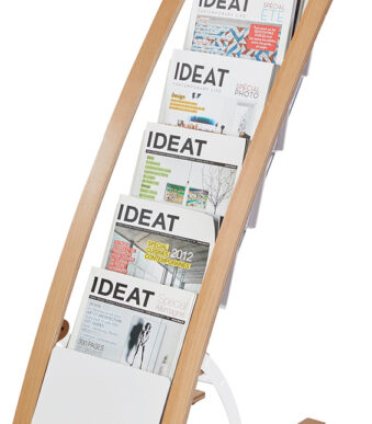 ALBA vloerstandaard voor brochures, 6 vakken, breedte: 340 mm, wit