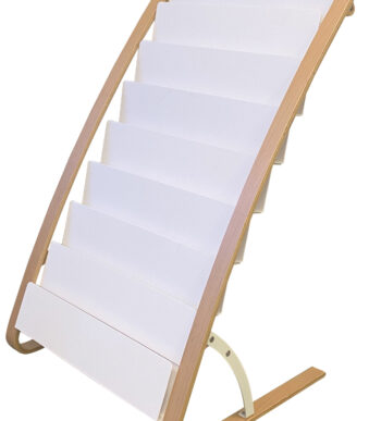 ALBA brochure-vloerstandaard, 8 vakken, breedte: 580 mm, wit