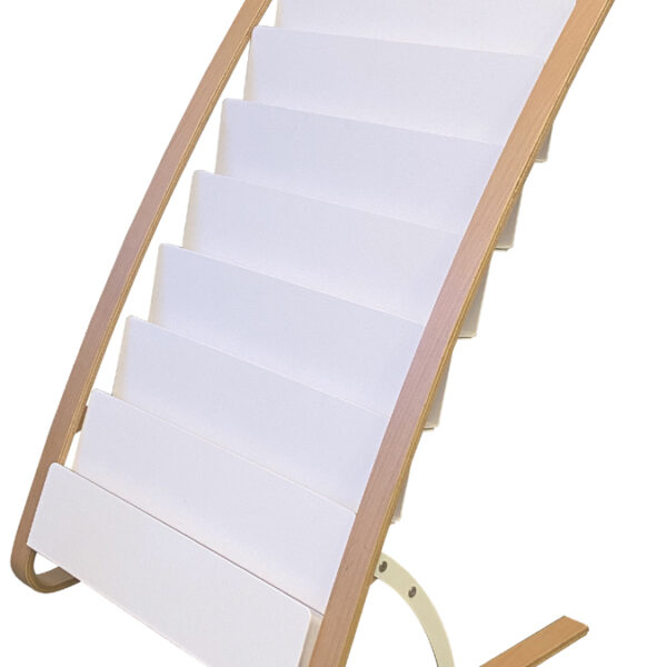 ALBA brochure-vloerstandaard, 8 vakken, breedte: 580 mm, wit