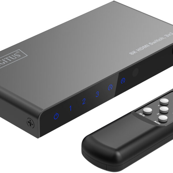 DIGITUS 8K HDMI Switch, 3x1, zwart
