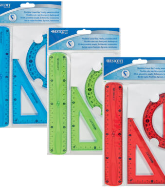 WESTCOTT Geometrie-set, 3-delig, incl. flexibele liniaal