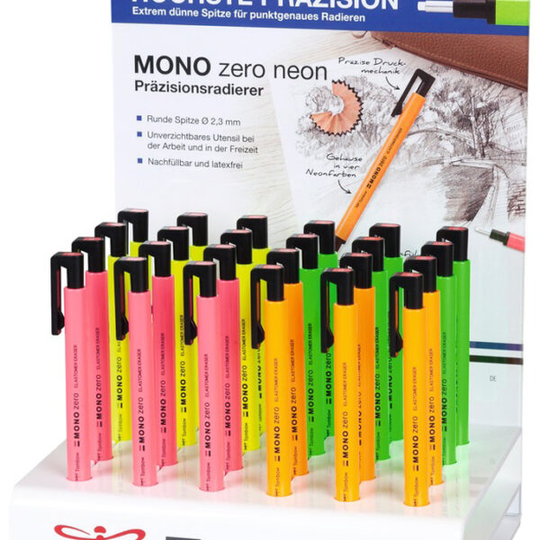 Tombow radeerstift ´MONO zero´ Neon, 24 in display