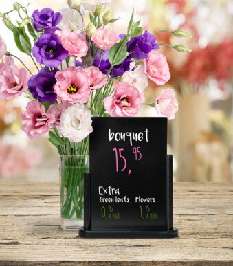 Securit tafelstandaard ELEGANT, middel, zwart