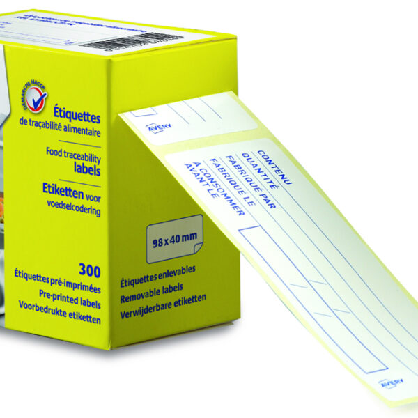 Voedseltraceringsproductetiketten, 98 x 40 mm