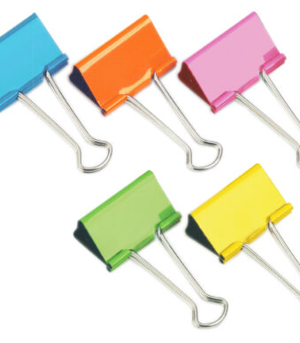 RAPESCO Foldback-papierklem/brievenklem, (B)19 mm, kleuren assorti, 10 st.