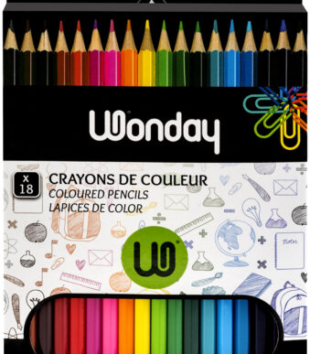 Wonday kleurpotloden, 18 in kartonnen doosje