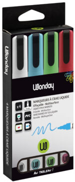 Wonday krijtmarker, ronde punt, set van 4 'KLASSIEK'