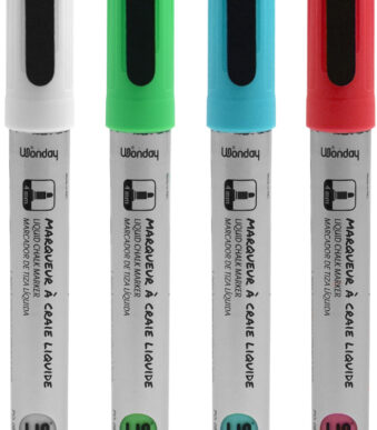 Wonday krijtmarker, ronde punt, set van 4 'KLASSIEK'