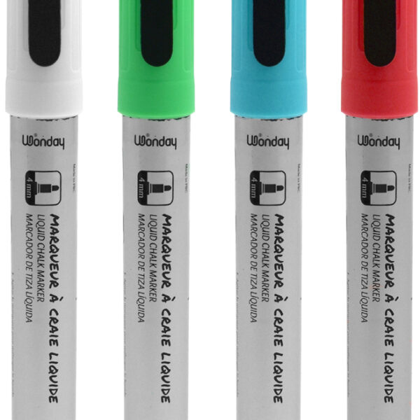 Wonday krijtmarker, ronde punt, set van 4 'KLASSIEK'