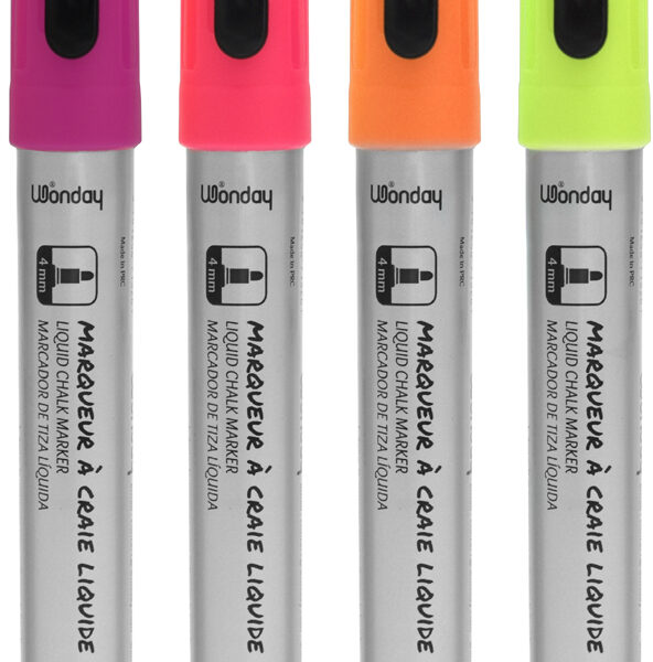 Wonday krijtmarker, ronde punt, set van 4 'FUN'