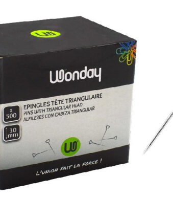 Wonday spelden met driehoekige kop, vernikkeld