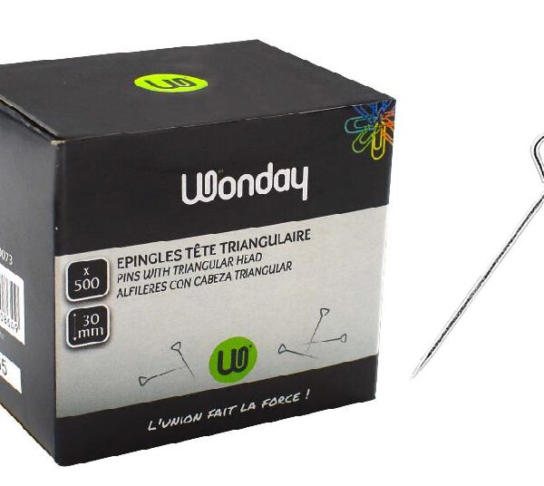 Wonday spelden met driehoekige kop, vernikkeld