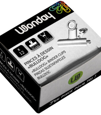 Wonday papierklem/brievenklem van metaal, kleur: nikkel, (B)20 mm, 12 st.