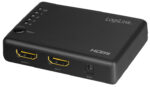 LogiLink 4K/30 Hz HDMI-splitter, slanke uitvoering, zwart, voor 4 bronnen