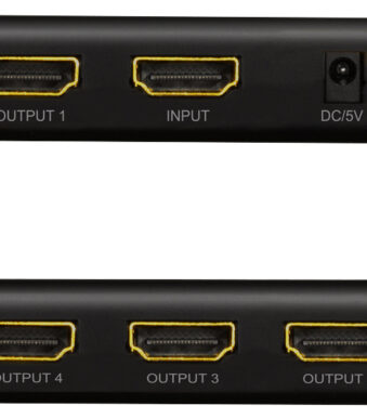 LogiLink 4K/30 Hz HDMI-splitter, slanke uitvoering, zwart, voor 4 bronnen