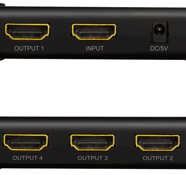 LogiLink 4K/30 Hz HDMI-splitter, slanke uitvoering, zwart, voor 4 bronnen