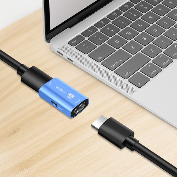 LogiLink HDMI Repeater, 8K/60 Hz, aluminiumbehuizing, blauw
