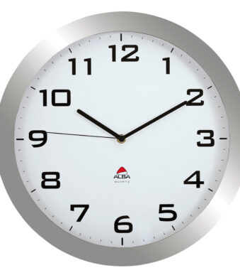 ALBA wandklok ´HORISSIMO´, Quarzwerk, zilver