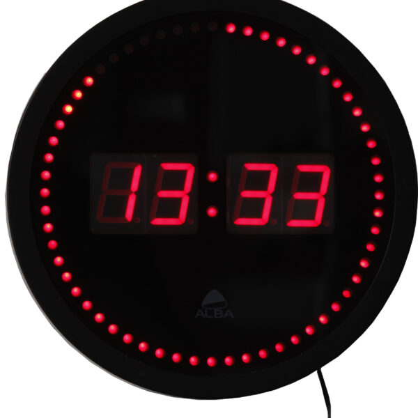 ALBA wandklok HORLED, quartz uurwerk, van kunststof, zwart