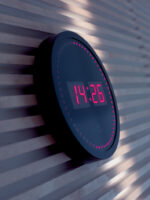 ALBA wandklok HORLED, quartz uurwerk, van kunststof, zwart