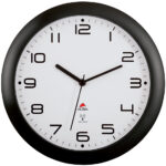 ALBA radio gestuurde wandklok ´HORNEWRC N´, zwart, diameter: 300 mm