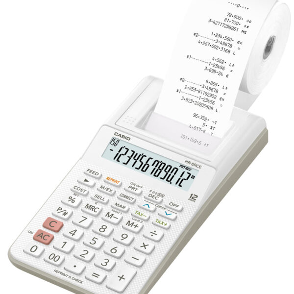 CASIO - Printende bureaurekenmachine - Model HR-8 RCE-WE - Kleur: Wit