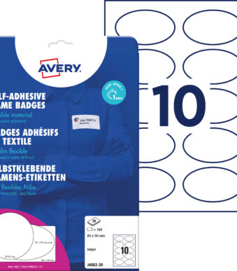 AVERY Zweckform inkjet-naametiketten, 85 x 50 mm, ovaal, wit