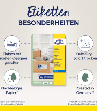 AVERY inkjet verzendetiketten, 99,1 x 139 mm, 25 vel A4, permanent, wit