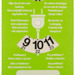 kangaro parkeerschijf met laadschijf voor elektrische auto, kunstleer, blauw/groen