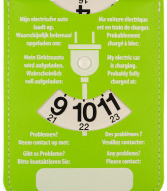 kangaro parkeerschijf met laadschijf voor elektrische auto, kunstleer, blauw/groen