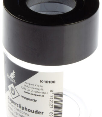 kangaro paperclipdispenser, rond, transparant / zwart