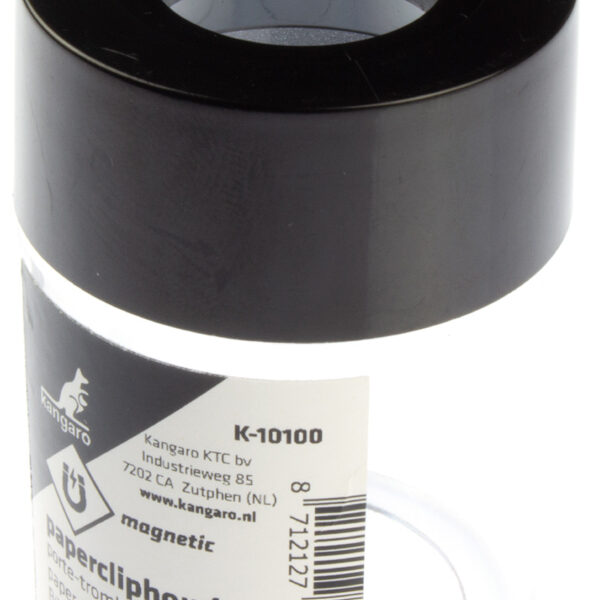 kangaro paperclipdispenser, rond, transparant / zwart