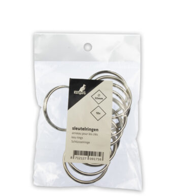 kangaro sleutelringen, metaal, diameter: 32 mm, zilver