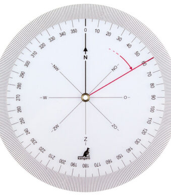 kangaro koershoekmeter, diameter: 126 mm, transparant