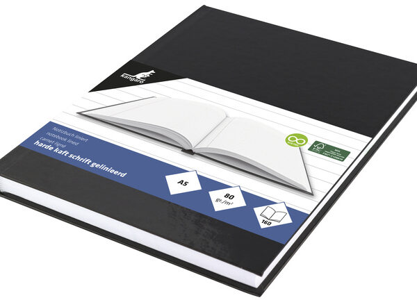 kangaro notitieboek, DIN A5, 80 vel, gelinieerd, zwart
