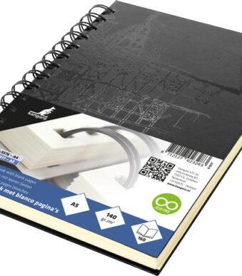 kangaro spiraal-schetsboek Design, DIN A5, 80 vel, zwart