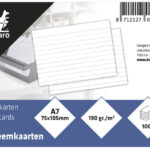 Gestreepte kaartjes, formaat A7, wit