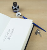 kangaro houder voor kroontjespen, incl. 5 kroontjespennen, blauw