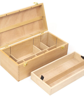 kangaro gereedschapskistje voor kunstenaars, 2 etages, beukenhout