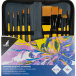 kangaro set acrylpenselen, 10-delig, in etui