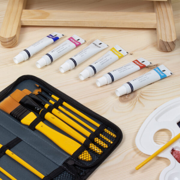 kangaro set acrylpenselen, 10-delig, in etui