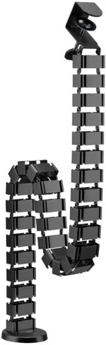 LogiLink kabelkanaal met tafelklem en voet, zwart